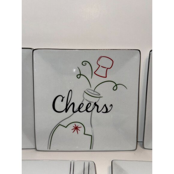 Holiday-Themed Food Network Square Plates Set Of 5 - Picture 6 of 8